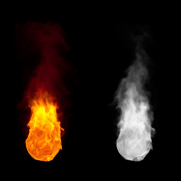 Fireball with rising flame