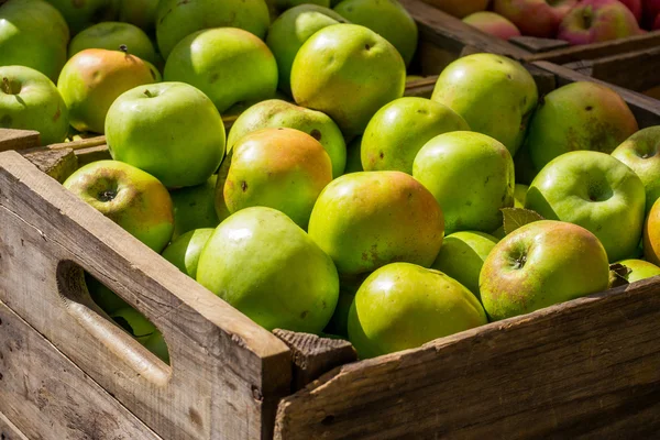 bir sandık içinde elmalar