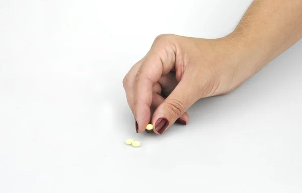 Hands with drugs isolated — Stock Photo, Image