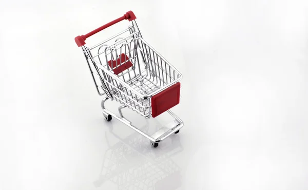 Shopping cart, isolated on white — Stock Photo, Image