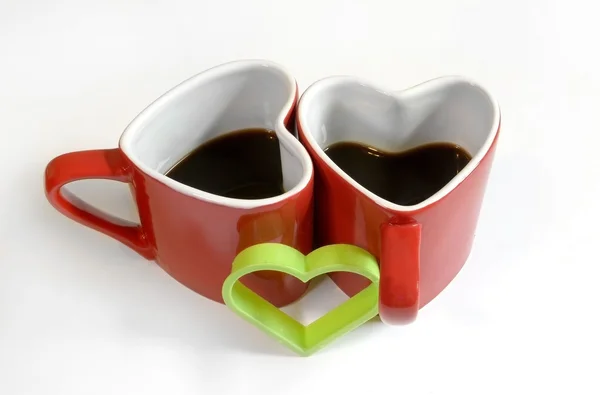 Red heart cup of coffe