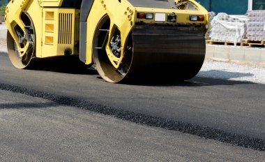 yeni yol asfalt yakın çekim yatay görünüm