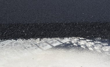 yeni yol asfalt yakın çekim yatay görünüm