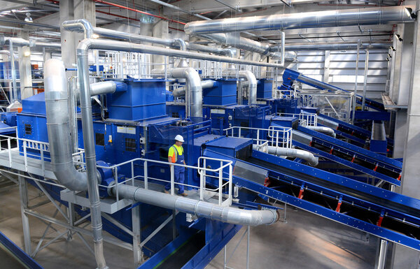 Waste recycling plant. Big plant for processing of household waste in Sofia, Bulgaria on 16 Sept. , 2015