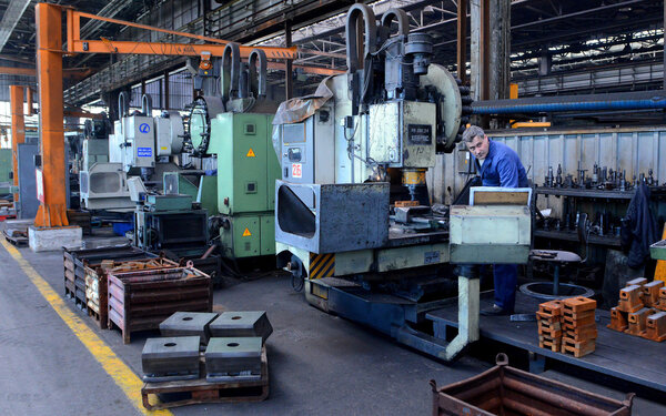 Working in a foundry, Stara Zagora, Bulgaria, February 11, 2014