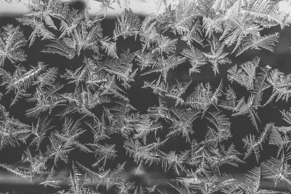 Frost and its texture on the window — Stock Photo, Image