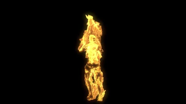 Burning Dancing Girl. — Stock Video