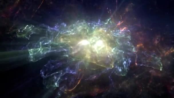 Spektakulär utsikt över en glödande kosmiska pulsar i rymden. — Stockvideo