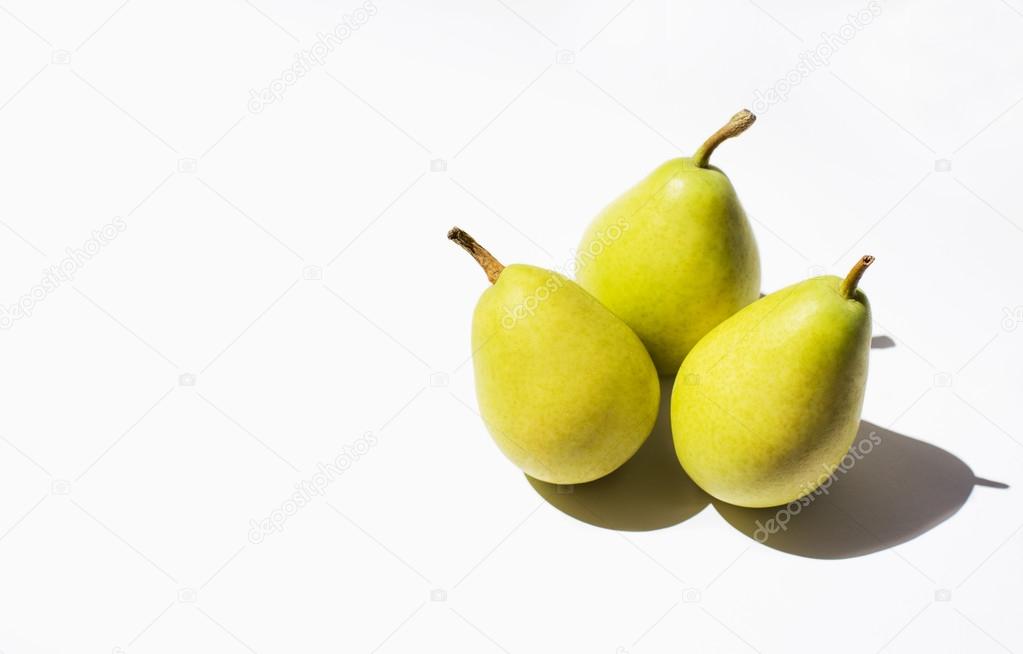 Pears on the white background