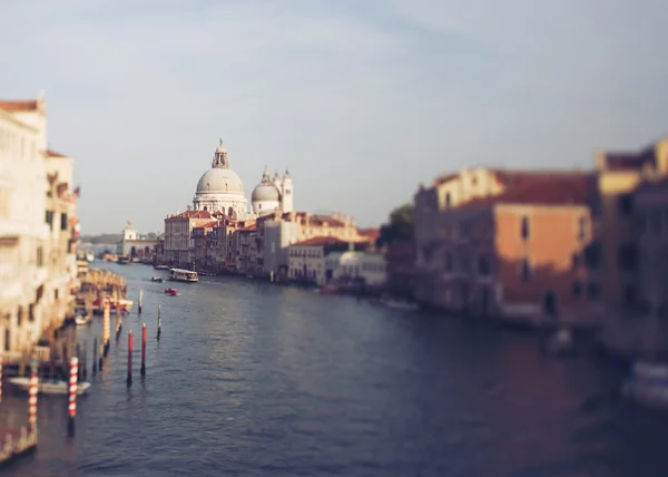 Vintage photo of Grand canal of Venice in tilt shift — Stock Photo, Image