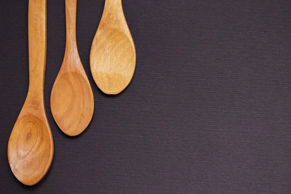 Three wooden spoons — Stock Photo, Image