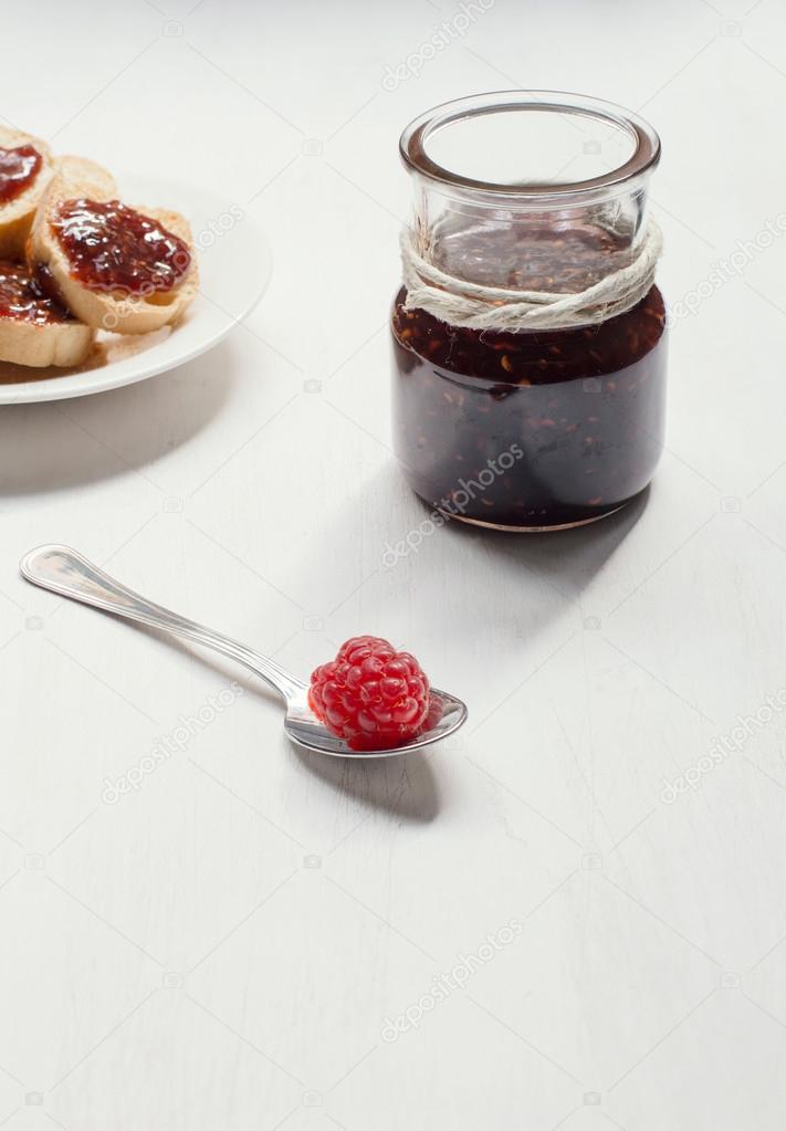 jam jar from raspberry