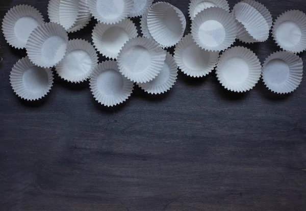 Cupcakes forma branca para cozinhar — Fotografia de Stock