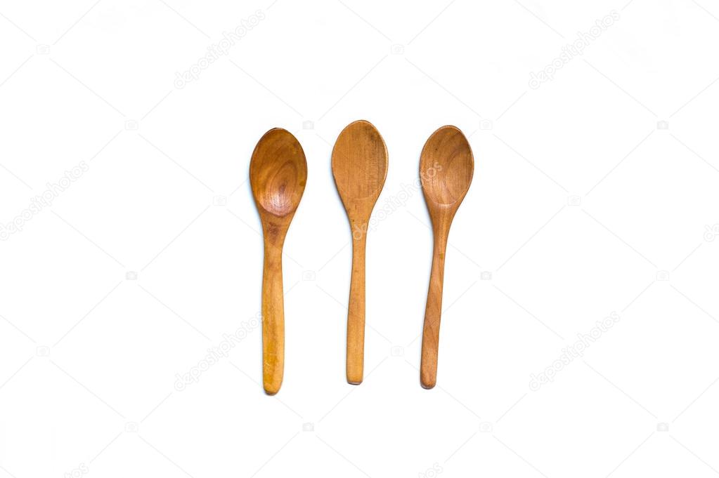 three wooden spoons