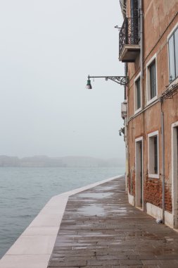 Fog Venice street, Italy clipart