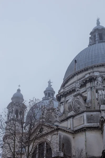 Vista de Santa Maria della Saudação no nevoeiro. Veneza , — Fotografia de Stock