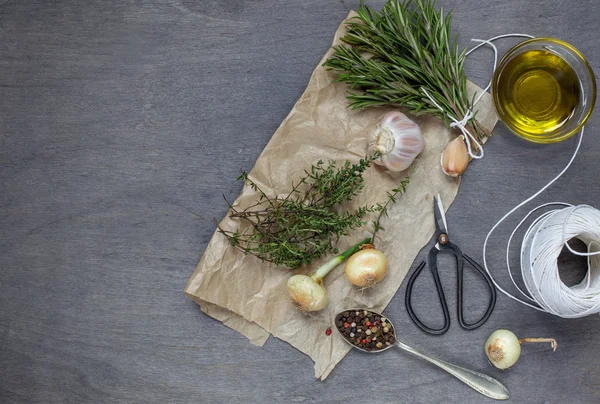 Some condiment with olive oil — Stock Photo, Image