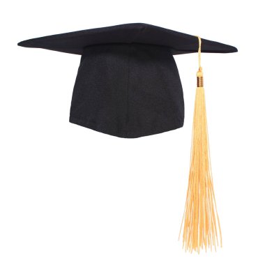 Mezuniyet başlığı beyaz arkaplanda izole edildi