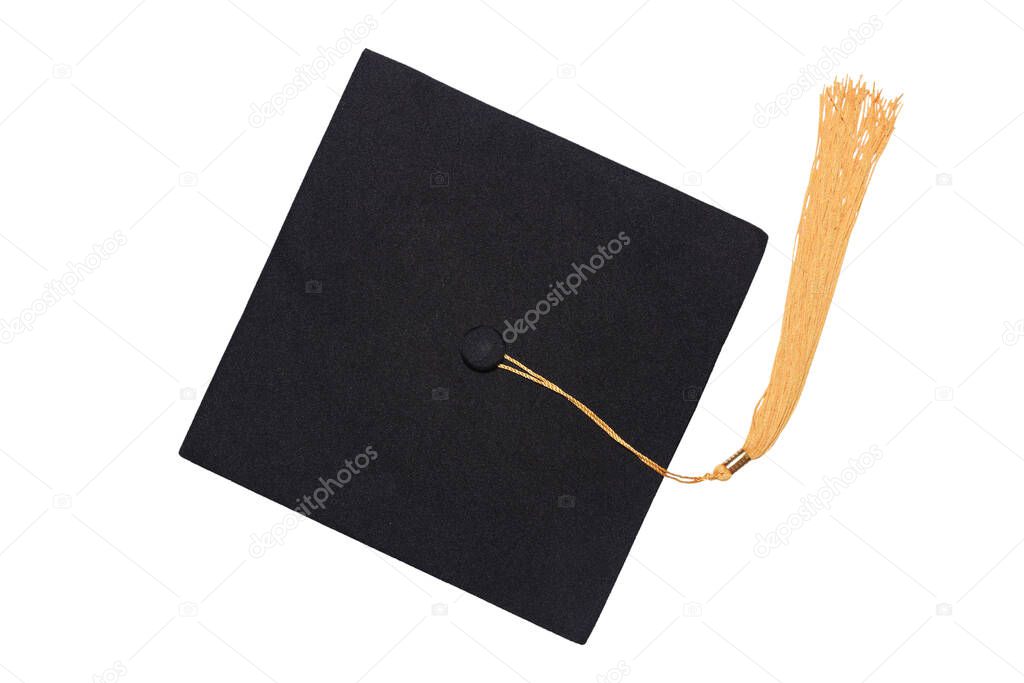 Graduate cap isolated on white background