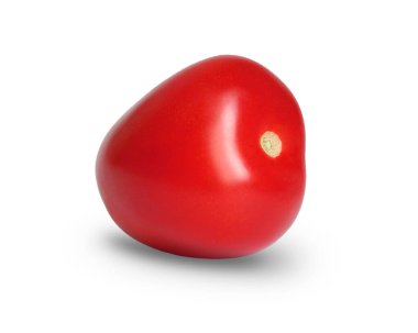 Kırmızı domates beyaz arka planda izole edilmiş ve gölgesi var.