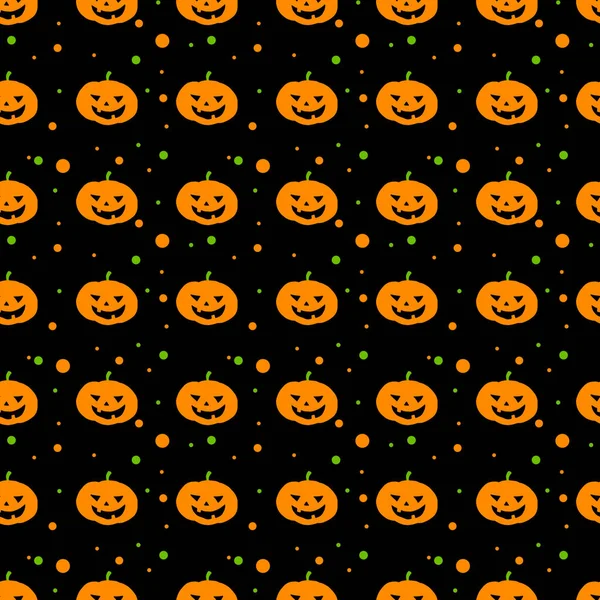 Modello senza cuciture di Halloween. Zucca su sfondo nero. Concetto Halloween — Foto Stock