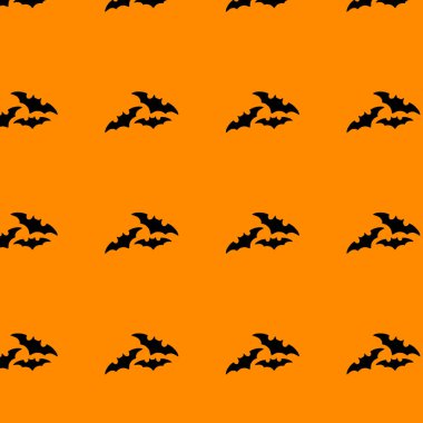 Cadılar Bayramı kusursuz. Turuncu arka planda yarasalar. Cadılar Bayramı konsepti