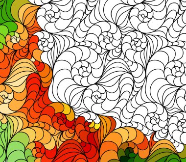 Vektör soyut sorunsuz fantezi desen elle çizilmiş süsler