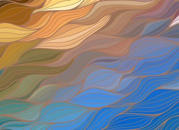 手描き線のベクトル波背景 — ストックベクタ