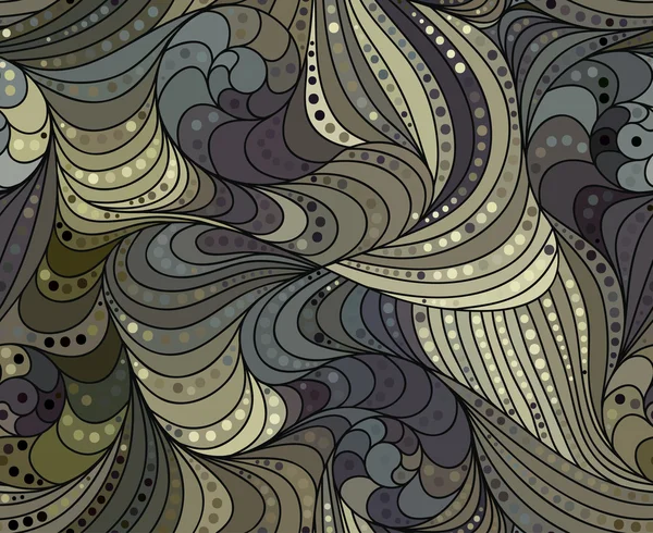 描画された線分のベクトルのシームレスな波背景 — ストックベクタ