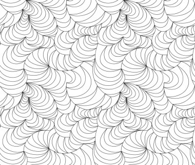 vektör kesintisiz dalga arka planını doodle çizilmiş çizgiler