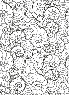 vektör kesintisiz dalga arka planını doodle çizilmiş çizgiler