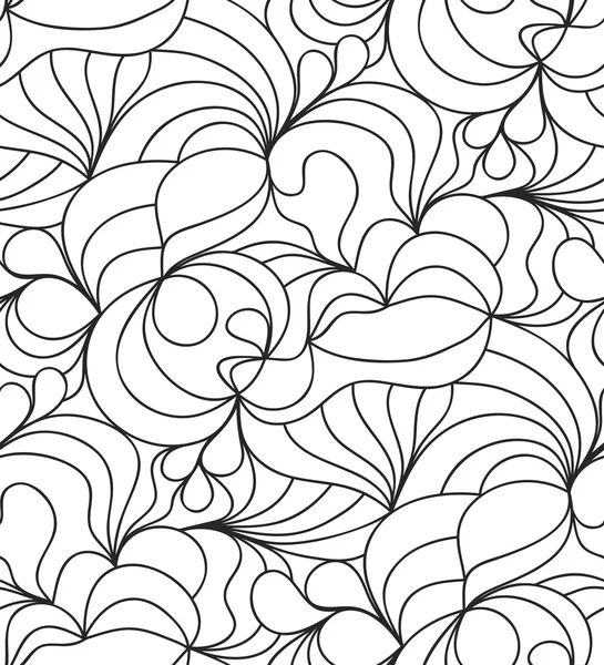 Vector fundo onda sem costura de doodle linhas desenhadas — Vetor de Stock