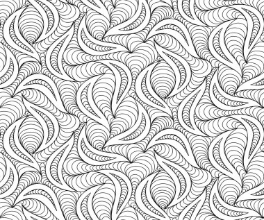 vektör kesintisiz dalga arka planını doodle çizilmiş çizgiler