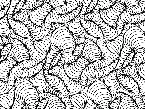 Vector seamless wave background of doodle drawn lines — Stock Vector