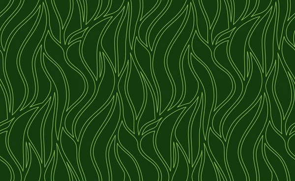 Векторний безшовний хвильовий фон рослин намальовані лінії — стоковий вектор