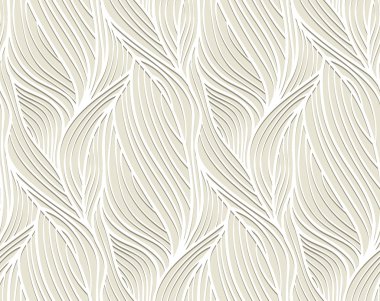 Vector seamless wave background of plants drawn lines clipart