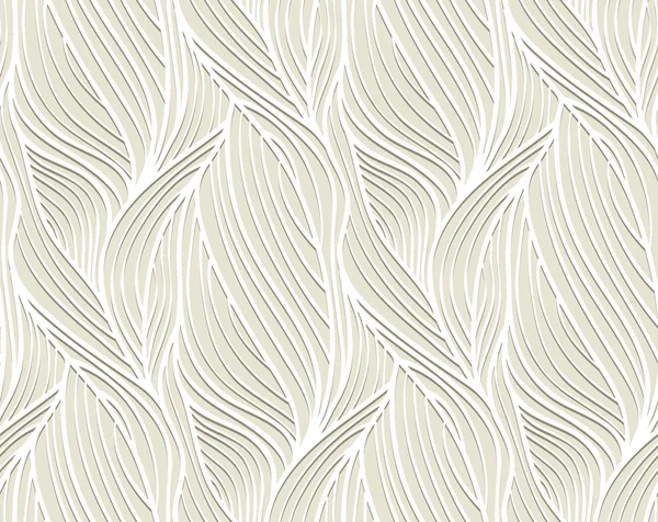 Vecteur sans couture fond d'onde de plantes tracées lignes — Image vectorielle
