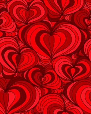 Vektör sorunsuz arka plan el çizilen Kalpler