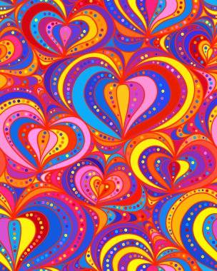 Vektör sorunsuz arka plan el çizilen Kalpler