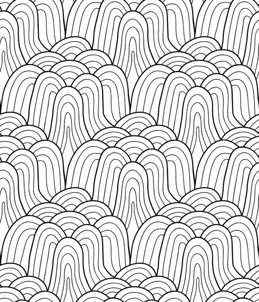 Fondo de onda sin costura vectorial de líneas dibujadas con garabatos — Archivo Imágenes Vectoriales