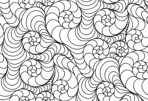 Vektorové pozadí bezešvé vlna doodle nakreslené čáry — Stockový vektor