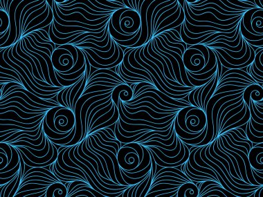 vektör kesintisiz dalga arka planını doodle çizilmiş çizgiler