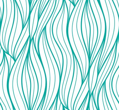 Vektör kesintisiz dalga arka plan bitki çizilmiş çizgiler