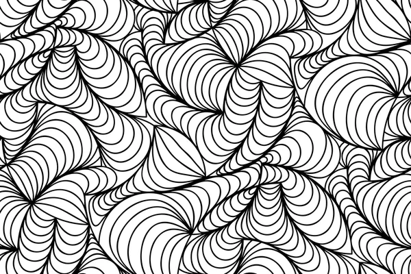 Vector naadloze Golf achtergrond van doodle getekende lijnen — Stockvector