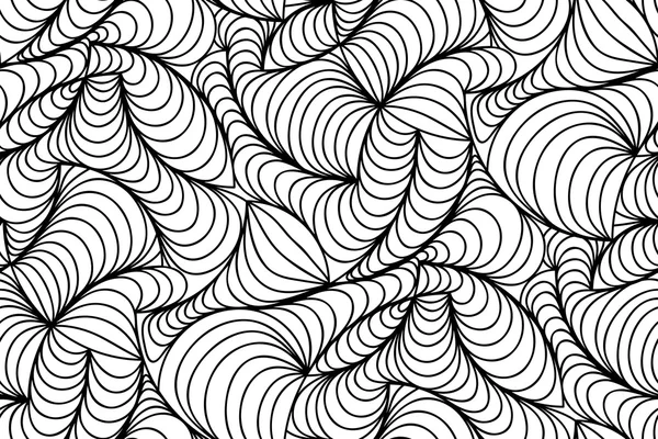 Vector seamless wave background of doodle drawn lines — Stock Vector