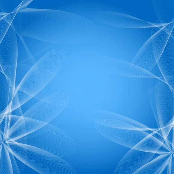 Vector abstrakt blå bakgrund med blommor av linjer — Stock vektor