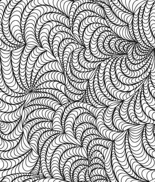 Vector seamless wave background of doodle drawn lines