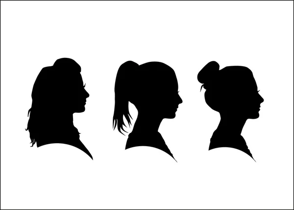 Silhouette of the girl in profile — Stock Vector