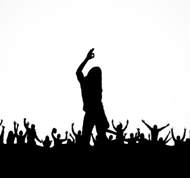 Mutlu kalabalıktan banner
