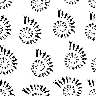 Spiral spor için siluet ile sorunsuz doku.